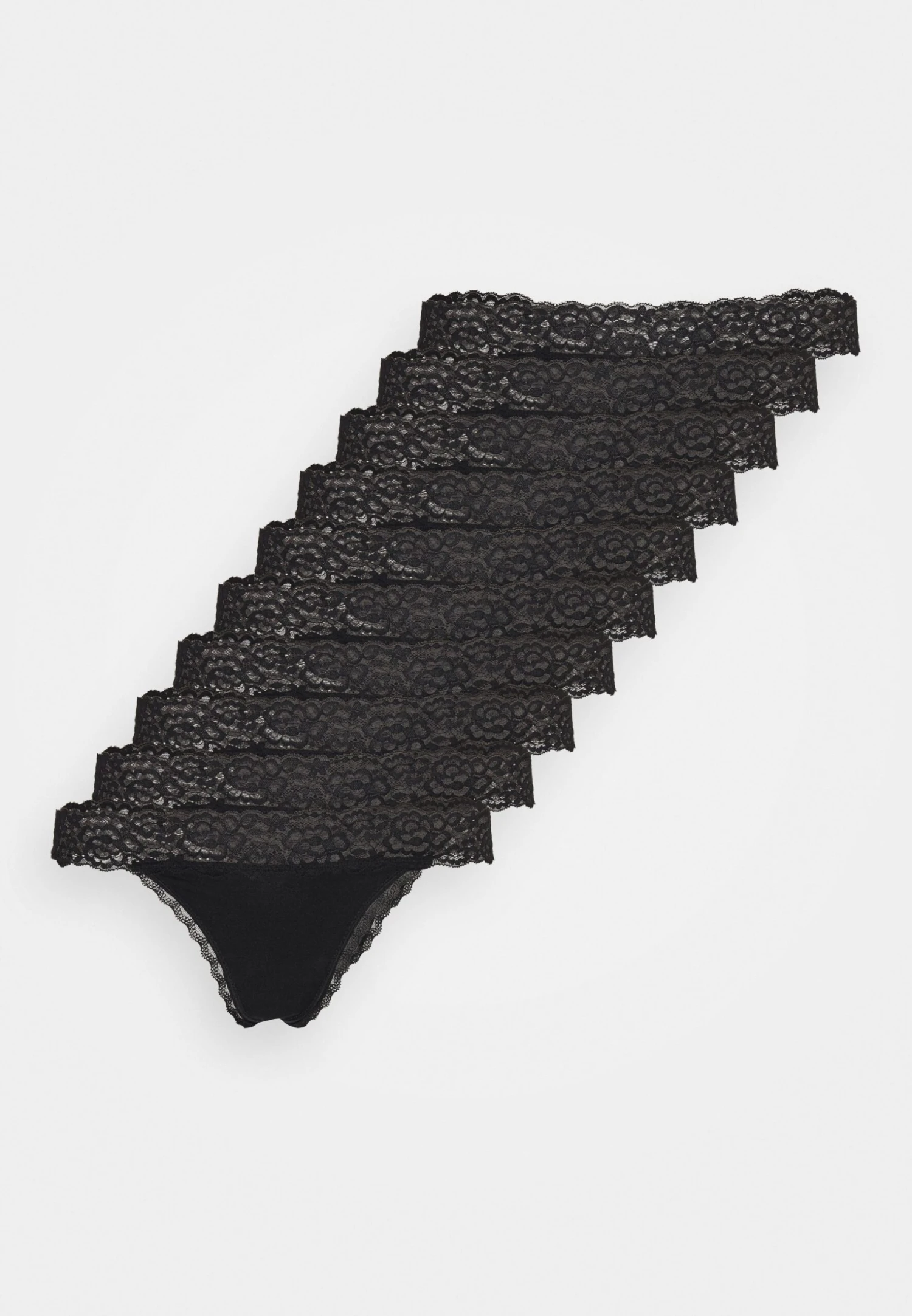 Anna Field 10Pp Cotton And Lace Thong - String - Black 6 Anna Field 10Pp Cotton And Lace Thong - String - Black - Afbeelding 4